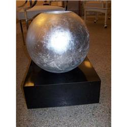 Silver Ball Sculpture on Black Base/Planter #1964056