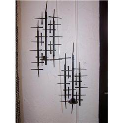 Pair Vintage Iron Sconces/Candleholders #1964071