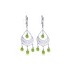 Image 1 : Genuine 6.75 ctw Peridot Earrings 14KT White Gold - REF-62V6W