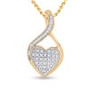 Image 1 : Round Diamond Heart Pendant 1/10 Cttw 10KT Yellow Gold