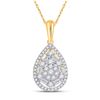 Image 1 : Baguette Diamond Teardrop Pendant 1/2 Cttw 14KT Yellow Gold