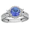 1.46 CTW Tanzanite & Diamond Ring 14K White Gold - REF-96W3F