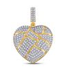 Round Diamond Broken Heart Charm Pendant 5/8 Cttw 10KT Yellow Gold