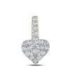 Image 1 : Round Diamond Heart Pendant 1/3 Cttw 10KT Yellow Gold