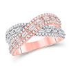 Image 1 : Baguette Diamond Crossover Band Ring 3/4 Cttw 14KT Two-tone Gold