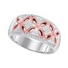 Image 1 : Round Diamond Band Ring 1/5 Cttw 10KT Two-tone Gold