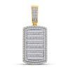 Image 1 : Round Diamond Dog Tag Charm Pendant 1-1/6 Cttw 14KT Yellow Gold
