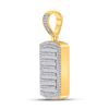 Image 2 : Round Diamond Dog Tag Charm Pendant 1-1/6 Cttw 14KT Yellow Gold