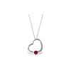Image 1 : Genuine 0.25 ctw Ruby Necklace 14KT White Gold - REF-30A5K
