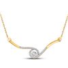 Image 1 : Round Diamond Moving Twinkle Pendant Necklace 1/5 Cttw 10KT Yellow Gold