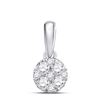 Image 1 : Round Diamond Fashion Cluster Pendant 1/4 Cttw 14KT White Gold