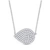 Image 1 : Round Diamond Teardrop Necklace 1/5 Cttw 10KT White Gold