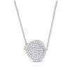Image 2 : Round Diamond Teardrop Necklace 1/5 Cttw 10KT White Gold
