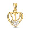 Image 1 : Round Diamond Heart Pendant 1/10 Cttw 10KT Yellow Gold