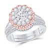 Image 1 : Diamond Bridal Wedding Ring Band Set 1-1/5 Cttw 14KT Two-tone Gold