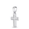 Image 2 : Princess Diamond Cross Pendant 1/3 Cttw 10KT White Gold