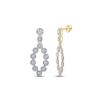Image 1 : Round Diamond Dangle Earrings 1-1/4 Cttw 10KT Yellow Gold