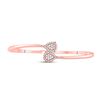 Image 2 : Round Diamond Bypass Pear Cluster Bracelet 1/2 Cttw 14KT Rose Gold