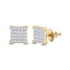 Image 1 : Round Diamond Square Earrings 1/6 Cttw 10KT Yellow Gold