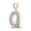 Image 2 : Round Diamond Letter Q Charm Pendant 1-7/8 Cttw 10KT Yellow Gold