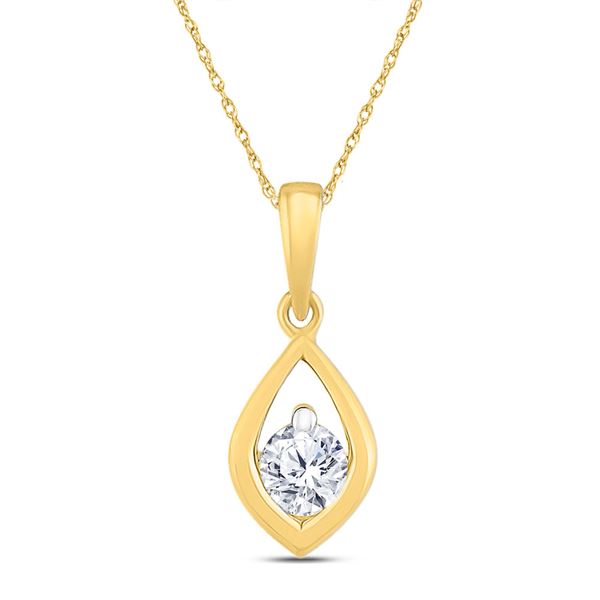 Round Diamond Solitaire Pendant 1/6 Cttw 10KT Yellow Gold