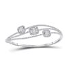 Image 1 : Baguette Diamond Cluster 3-stone Bracelet 1-3/4 Cttw 14KT White Gold