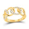 Image 1 : Round Diamond Curb Link Fashion Ring 1/3 Cttw 14KT Yellow Gold