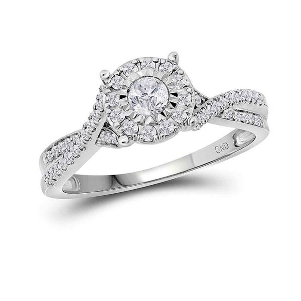 Diamond Solitaire Bridal Wedding Engagement Ring 1/3 Cttw 14KT White Gold