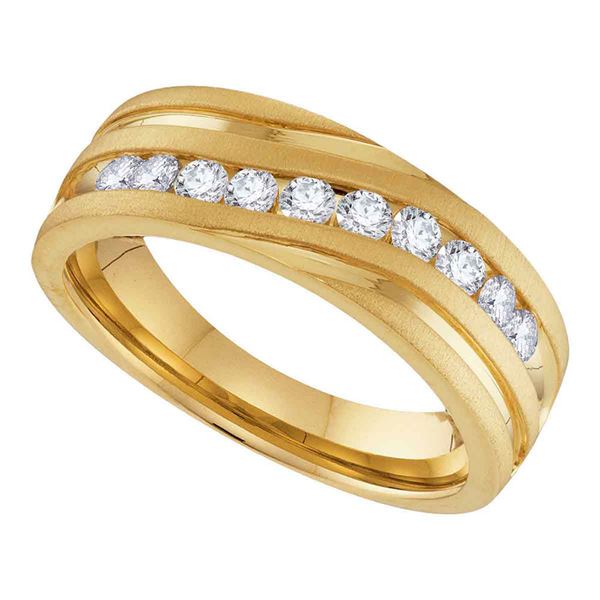 Round Diamond Wedding Band Ring 1/2 Cttw 10KT Yellow Gold
