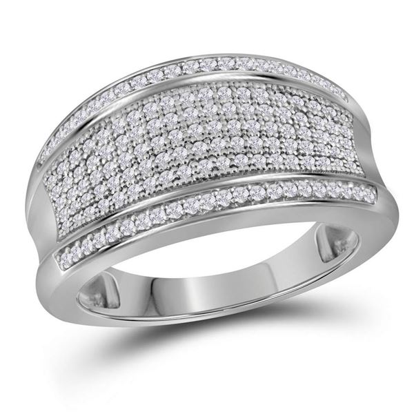 Round Diamond Pave Band Ring 1/2 Cttw 10KT White Gold