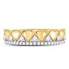 Image 2 : Round Diamond Triangle Band Ring 1/3 Cttw 14KT Yellow Gold