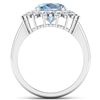 Image 2 : Natural 3.49 CTW Aquamarine & Diamond Ring 14K White Gold - REF-135K5W