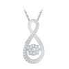Image 1 : Moving Round Diamond Cluster Pendant 1/6 Cttw 10KT White Gold