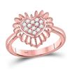 Image 1 : Round Diamond Heart Ring 1/8 Cttw 10KT Rose Gold