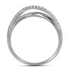 Image 2 : Round Diamond Crossover Band Ring 3/8 Cttw 10KT White Gold