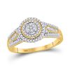 Image 1 : Round Diamond Circle Cluster Ring 1/4 Cttw 10KT Yellow Gold