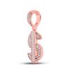 Image 2 : Baguette Diamond Dollar Sign Money Charm Pendant 5/8 Cttw 10KT Rose Gold