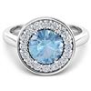 Image 3 : Natural 1.98 CTW Aquamarine & Diamond Ring 14K White Gold - REF-79W7X