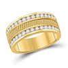 Image 1 : Round Diamond Wedding Band Ring 1 Cttw 14KT Yellow Gold