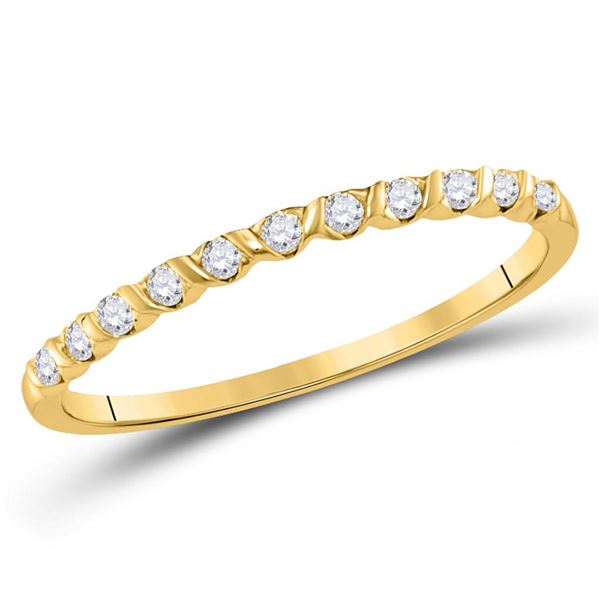 Round Diamond Stackable Band Ring 1/6 Cttw 10KT Yellow Gold
