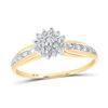 Image 1 : Round Diamond Cluster Ring 1/10 Cttw 10KT Yellow Gold