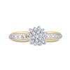 Image 2 : Round Diamond Cluster Ring 1/10 Cttw 10KT Yellow Gold