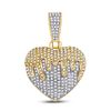 Image 1 : Round Diamond Melting Heart Charm Pendant 3/4 Cttw 10KT Yellow Gold