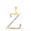 Image 1 : Round Diamond Initial Z Letter Pendant 1/12 Cttw 10KT Yellow Gold