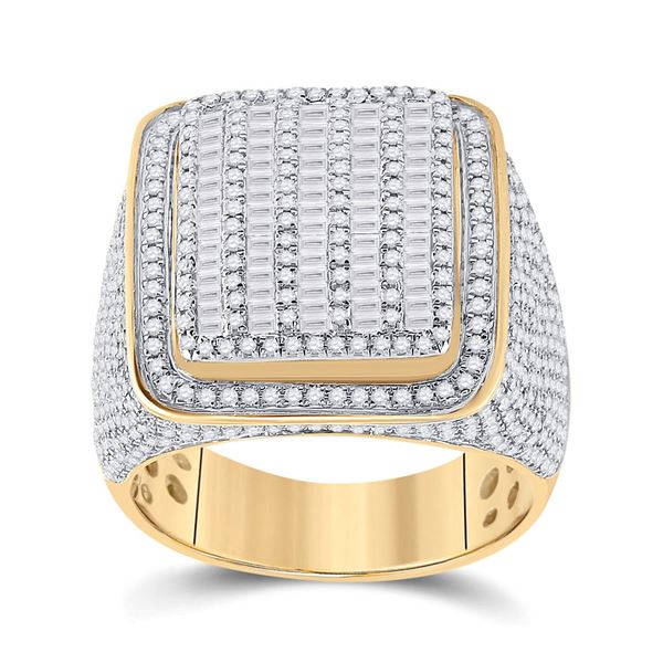 Baguette Diamond Square Ring 2-1/2 Cttw 14KT Yellow Gold