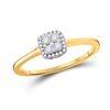 Image 1 : Round Diamond Square Cluster Ring 1/5 Cttw 10KT Yellow Gold