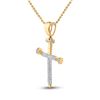 Image 2 : Round Diamond Nail Cross Charm Pendant 3/8 Cttw 10KT Yellow Gold