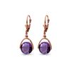Image 1 : Genuine 6.5 ctw Amethyst Earrings 14KT Rose Gold - REF-43Y4F