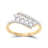 Image 1 : Round Diamond Bypass Fashion Ring 1/3 Cttw 10KT Yellow Gold