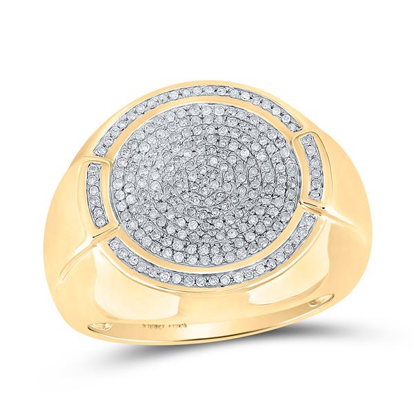 Round Diamond Circle Cluster Ring 5/8 Cttw 10KT Yellow Gold